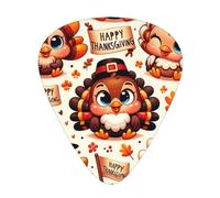 Cute-Turkey-For-Thanksgiving 12 Pack Guitar Picks With 3 Thicknesses And Storage Box, Abs Plectrums For Electric Bass Guitar Players