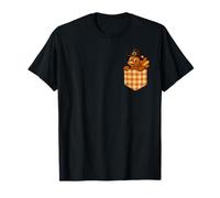 Cute Turkey in Pocket Thanksgiving Cartoon T-Shirt