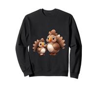 Cute Turkey Mom and Baby Fowl Cartoon Sweatshirt