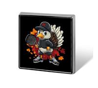 Cute Turkey Playing Tennis Custom Brooch Pin Lapel Pins Tie Suit Dress Accessories Wedding Birthday for Men Women