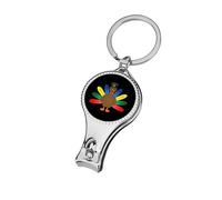 Cute Turkey Rainbow Feather Nail Clipper for Men Women Portable Metal Nail Cutter with Nail File