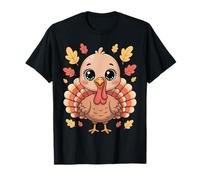 Cute Turkey Thanksgiving Autumn Kawaii Animal Art T-Shirt