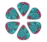 Cute Turquoise Leopard Printed Guitar Picks -6 Pcs Guitar Picks Plectrum,Guitar Accessories,Electric Guitar Pick, Bass & Ukulele 0.71mm