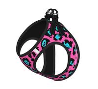 Cute Turquoise Leopard Printing Dog Summer Harness With Leash Set,Adjustable And Reflective Step-In Puppy Pet Vest Harnesses