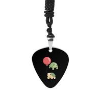 Cute Turtle Balloon Guitar Pick Pendant Necklace for Acoustic Electric Bass Players Guitar Accessories Guitarist Gifts
