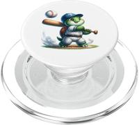 Cute Turtle Baseball Batter Player Animal Sport Graphic PopSockets PopGrip for MagSafe