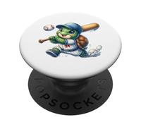 Cute Turtle Baseball Player - Kawaii Animal Sports PopSockets Adhesive PopGrip