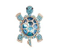 Cute Turtle Brooch Pin Crystal Rhinestones Green Marine Animals Lovely Lapel Pin Dress Accessories Boutonniere Corsage for Hat Bag Gold Tone Great Gift for Wife Sisters Friends Daily Wear Dating, S