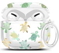 Cute Turtle Case for AirPods Pro 2/1 Gen Clear Case, Protective Shockproof for Apple iPod Pro 2nd/1st Generation Cover Keychain Girls Women 2023/2022/2019