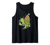 Cute Turtle Coffee Slow Morning Croissant Cafe Vibes Tank Top