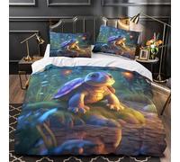 Cute Turtle Fantasy Art Quilt Cover 3D Design Printed Hypoallergenic 3 Pcs Bedding Set Zipper Duvet Cover Super Soft Anti-allergic for Kids Girls Boys Adults Women Teens Super king（260x220cm）
