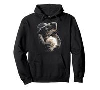 Cute Turtle Holding Full Moon Moonlight Aesthetic Animal Art Pullover Hoodie