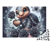 Cute Turtle Moon Jigsaw Puzzle Animal 1000 Pieces 100% Recycled Board Eco-friendly for Adults Gift for Stress Relief Fun 38x26cm/1000pcs