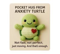 Cute Turtle Pocket Hug, The Storm Won't Last Forever, Keep Going - Your Rainbow Is Coming, Turtle Desk Buddy Cute Little Pocket Hug (Green)