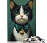 Cute Tuxedo Cat Painting 1000 Pieces Jigsaw Puzzles for Adults | Puzzles 1000 Piece for Adults Teens Puzzle | Puzzles | Gifts 1000pcs (75x50cm)