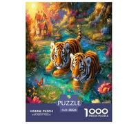 Cute Twin Tigers 1000 Piece Jigsaw Puzzles for Adults Impossible Beautiful Home Decoration Challenge High Difficulty 38x26cm/1000pcs
