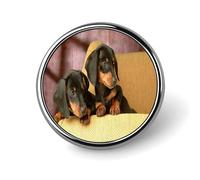 Cute Two Dachshund Dog Button Pin Personalized Metal Lapel Pins Badges Classic Round Brooch Pin Novelty Unique Enamel Pins Cute Funny Pinback Button Badge for Jackets Backpacks Bags Coat