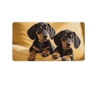 Cute Two Dachshund Dog Desk Mat with Stitched Edges, Rubber Mouse Mat for Keyboard Mats Non-Slip Waterproof Desk Pad Office Supplies Large Gaming Mouse Pad for Home Work
