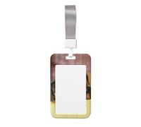 Cute Two Dachshund Dog Print Id Badge Holder Sliding Card Holder Vertical Card Protector Cover Case Teacher Lanyard for Office Women Men