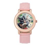 Cute Two Happy Cats Watches for Women Analog Wrist Watch | Leather Strap,Analog Quartz Watch,Minimalist,Dress Watch,for Office Work