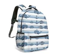 Cute Two Narwhals Undersea World 42cm Rucksack for Kids Ocean Seaweed Coral Backpack 360 Full Print (05)