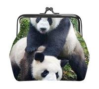 Cute Two Pandas Playing in The Buckle Coin Purse