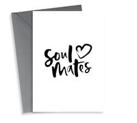 Cute Typography Anniversary Card - Soul Mates
