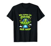 Cute UFO Alien Pun We Come in Peas Not War T-Shirt