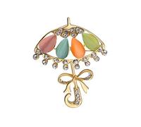 Cute Umbrella Bow Knot Brooch Pin Dainty Cubic Zirconia Crystal Diamond Colorful Brooches Pins Cloth Decorations Ornaments Necktie Dress Accessories Jewelry for Women Girls Xmas