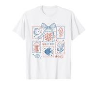 Cute Underwater Sea Life Stamps with Jellyfish and Seahorses T-Shirt