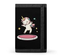 Cute Unicorm Trampoline Cloth Wallet Card with Holder Trifold Pocket Slim Wallets