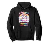 Cute Unicorn Always Be Yourself Pastel Rainbow Cloud Kawaii Pullover Hoodie