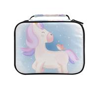 Cute Unicorn and Bird Hand Drawn Animal Pencil Bag Large Capacity Pencil Case for Colouring Pencils Pen Bag Marker Organizer