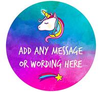Cute Unicorn - Any Size (4in - 7.5in) Personalised Edible Cake Topper on Premium Icing