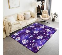 Cute Unicorn Area Rugs,Colorful Unicorns Non Slip Carpet Bright Starry Sky Indoor Floor Mat Entrance Rug,Dreamy Galaxy Home Living Room Bedroom Decor,5x6'6''