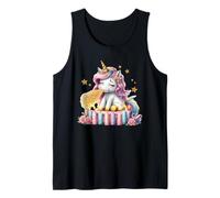 Cute Unicorn Blowing Magic Dust Celebration Candles Tank Top
