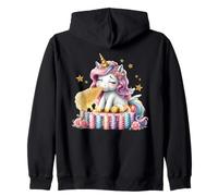 Cute Unicorn Blowing Magic Dust Celebration Candles Zip Hoodie