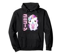 Cute Unicorn Boba Tea Kawaii Pastel Art Pullover Hoodie