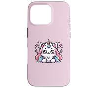 Cute Unicorn Cat Magical Fantasy Art Kawaii Case for iPhone 16 Pro