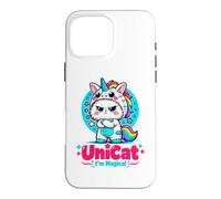 Cute Unicorn Cat Magical Kitty Rainbow Fantasy Cat Lover Case for iPhone 16 Pro Max