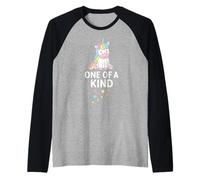 Cute Unicorn Colorful Pastel Magical Stars One of A Kind Raglan Baseball Tee