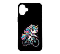Cute Unicorn Cycling Bicycle Rider Girl Women Case for iPhone 16 Plus