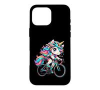 Cute Unicorn Cycling Bicycle Rider Girl Women Case for iPhone 16 Pro Max