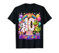 Cute Unicorn Dinosaur 10yr 10th Birthday Ten Year Old Girls Value Graphic T-Shirt