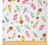 Cute Unicorn Fabric by The Yard Sweet Candy Cake Soft Flannel Polyester Fabrics for Chairs Sofa Ice Cream Rainbow Craft Fabric for Sewing Lovers Pink Dreamy Girly,No Stretch,2 Yard Bolt,72" Lx59 W