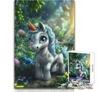 Cute Unicorn in A Forest Jigsaw Puzzle 1000 Educational Fun Learning Activity Game Perfect Thoughtful Gift for Any Occasion Size 38x26cm