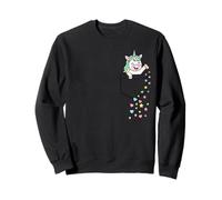 Cute Unicorn in My Pocket colorful pastel Magical Stars Kind Sweatshirt