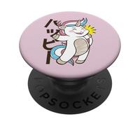 Cute Unicorn Kawaii Happy Expression Japanese Style PopSockets Adhesive PopGrip