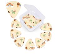 Cute Unicorn Llama Guitar Picks 12 Pack with Organizer Box, 0.46 0.71 0.96 mm Includes Thin Medium Heavy Thickness,Abstract Guitar Pick Plectrums for Electric Guitar Ukulele Bass