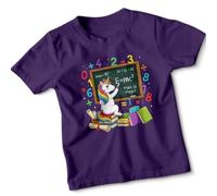 Cute Unicorn Math is Magic Area Equals Pi R Squared E Equals M C Squared Mathematics Education Girls Kids Tee Childrens Top 14-15 Years Purple